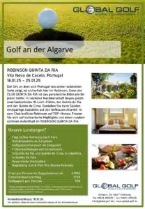 All-inclusive Golf Gruppenreise Portugal mit Pro in den Robinson Club Ria Golf Course 250118