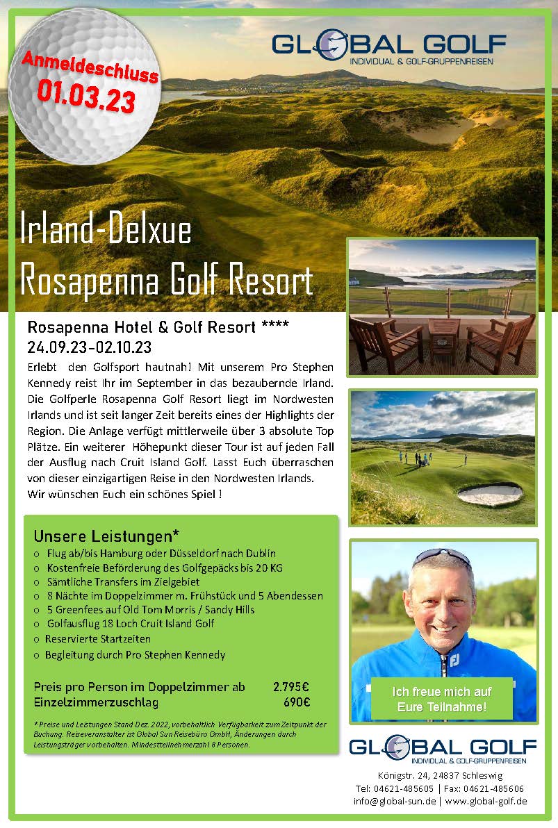 Irland Delxue: Rosapenna Golf Resort 24.09.23