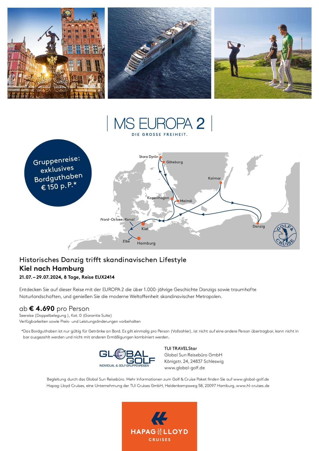 Golf & Cruise: Baltic Sea Golf-Kreuzfahrt