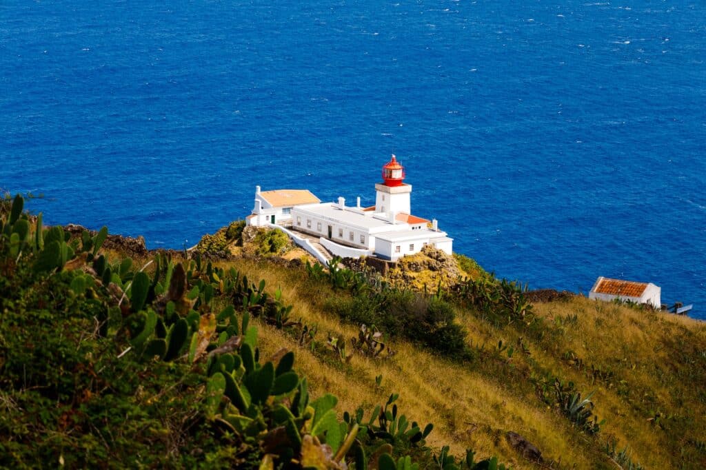 Leuchtturm in santa Maria, Azoren, Portugal