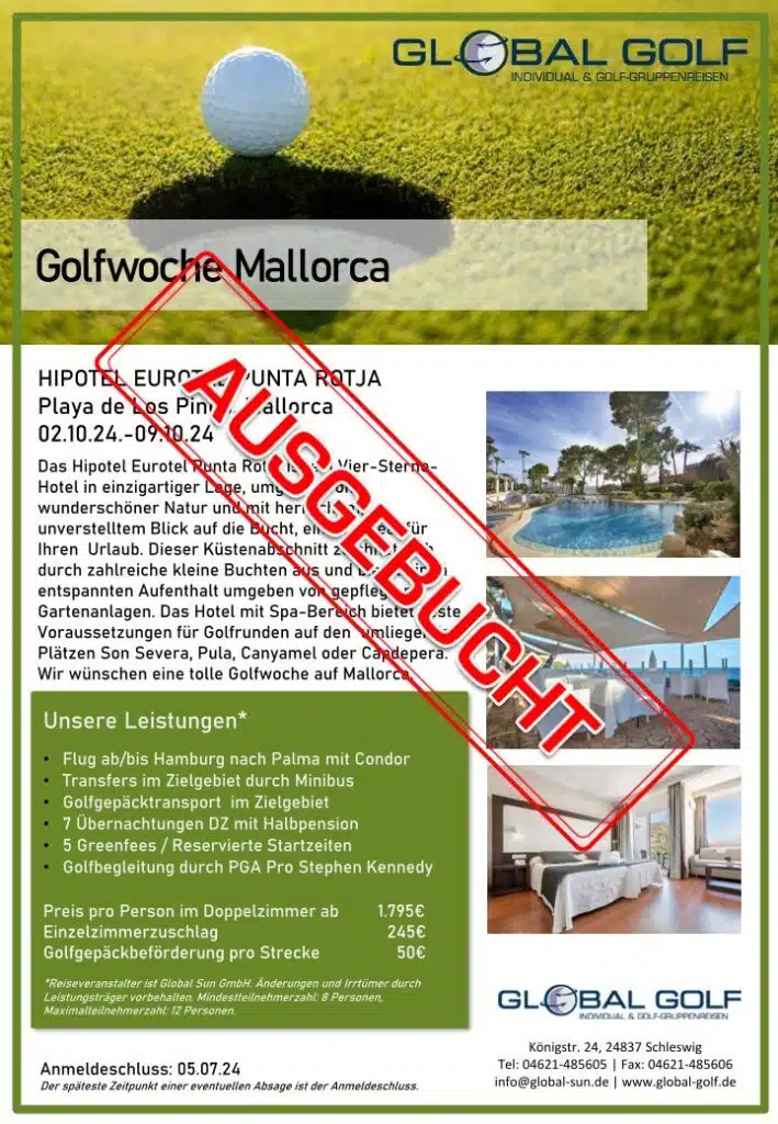 Mallorca Golfurlaub mit Pro - Golf-Gruppenreise Spanien ausgebucht