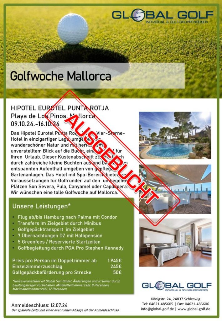 Mallorca Golfurlaub mit Pro - Golf-Gruppenreise Spanien 2 Ausgebucht