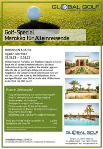 Single Golfreise mit Pro Robinson Agadir, Marokko 03.03.25