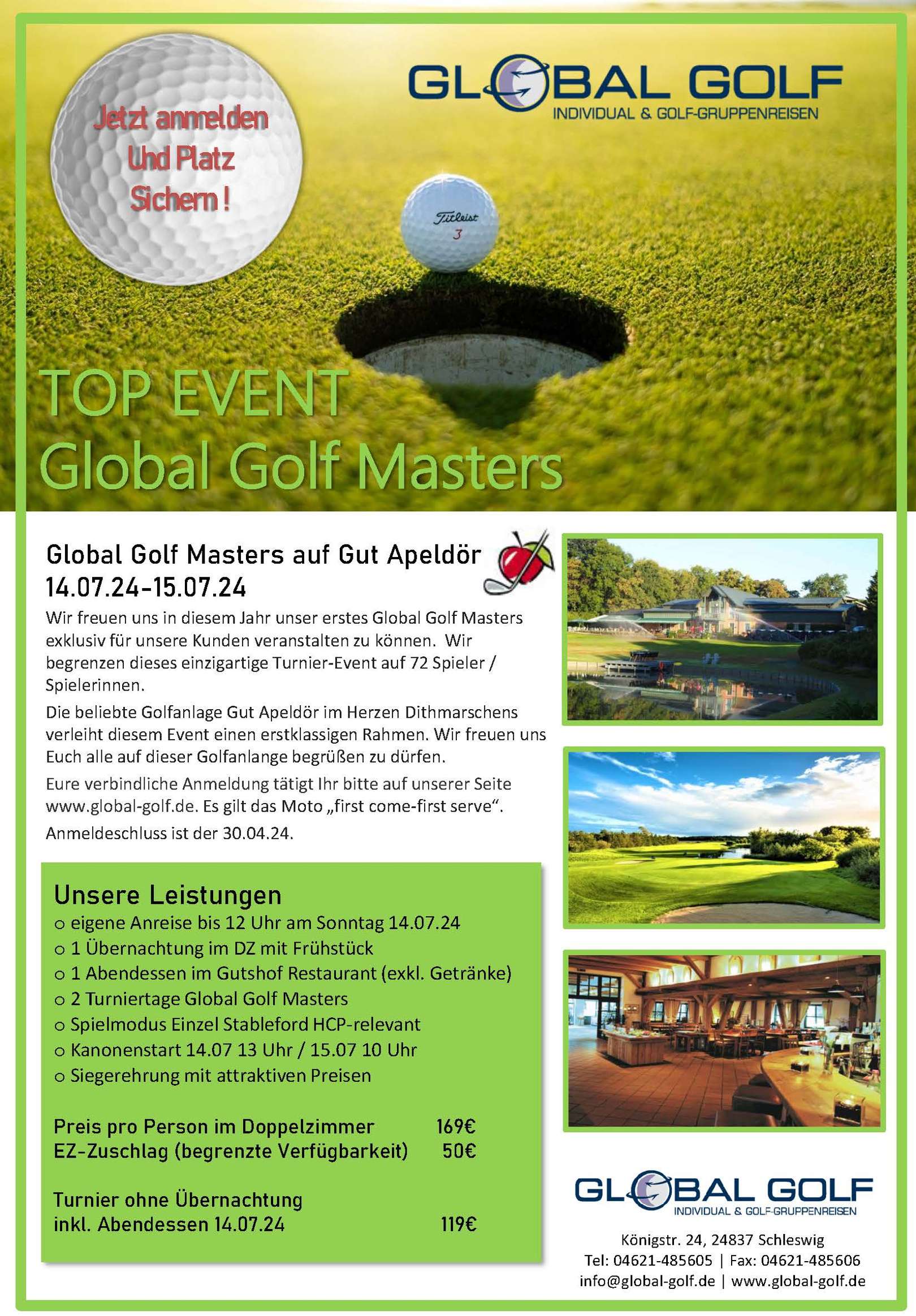 1. Global Golf Masters auf Gut Apeldör
