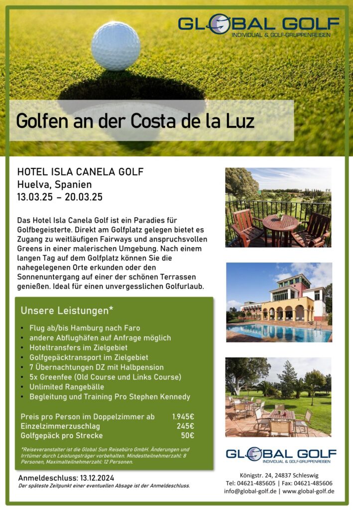 Golf-Gruppenreise mit pro Isla Canela Golf 250313