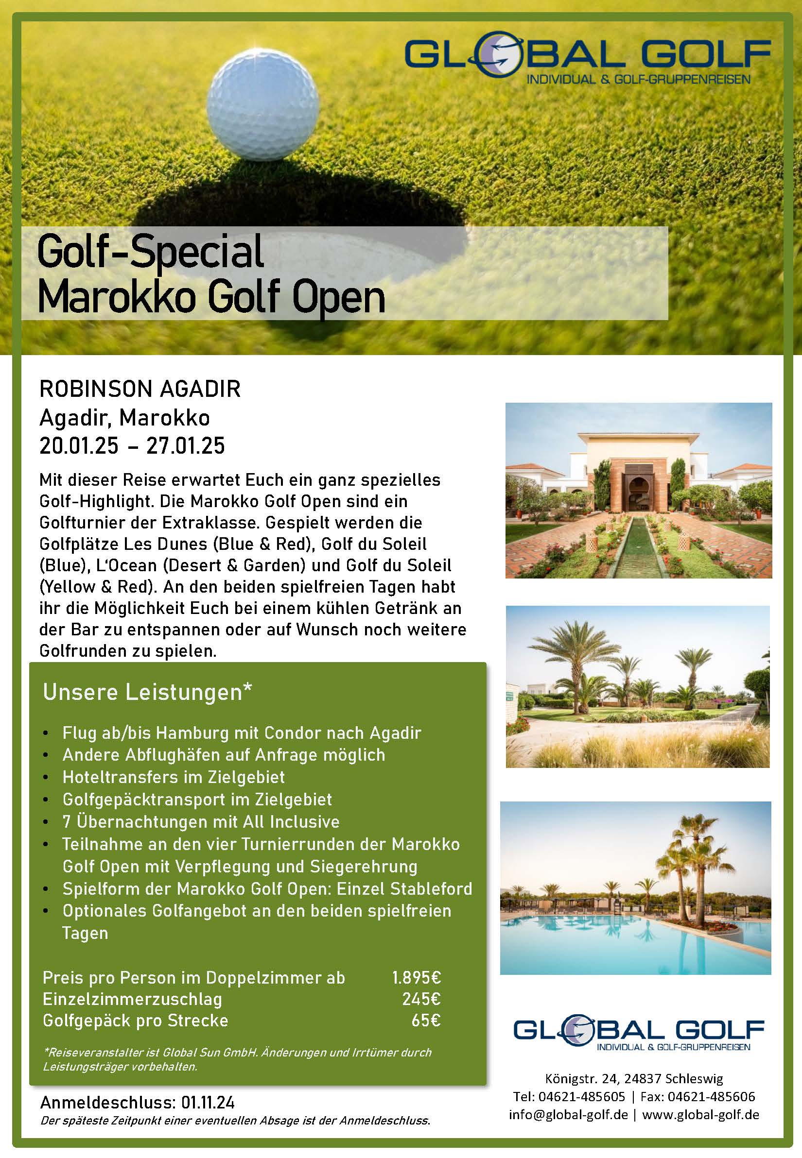 Golfreise zu den Marokko Golf Open