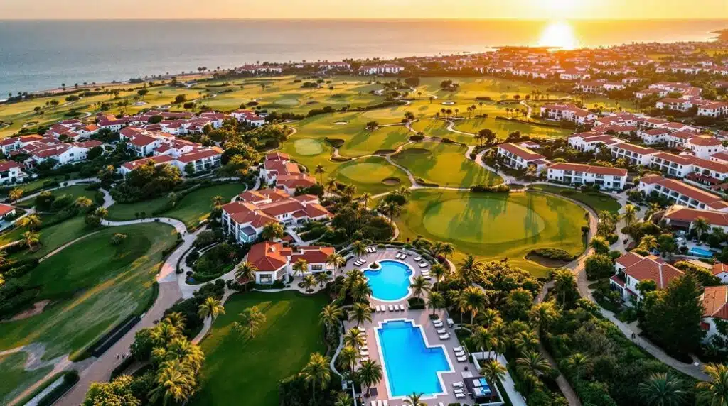 luxury resort with golf