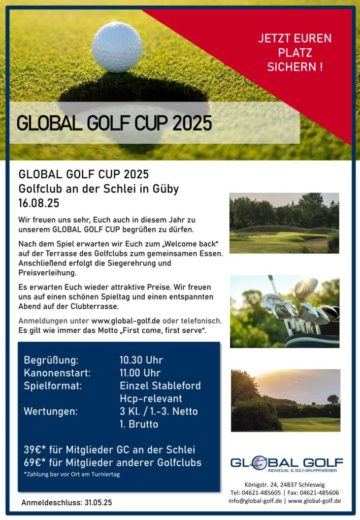 Global Golf Cup (ehemals Global Sun Cup) Golfturnier im GC an der Schlei 2025