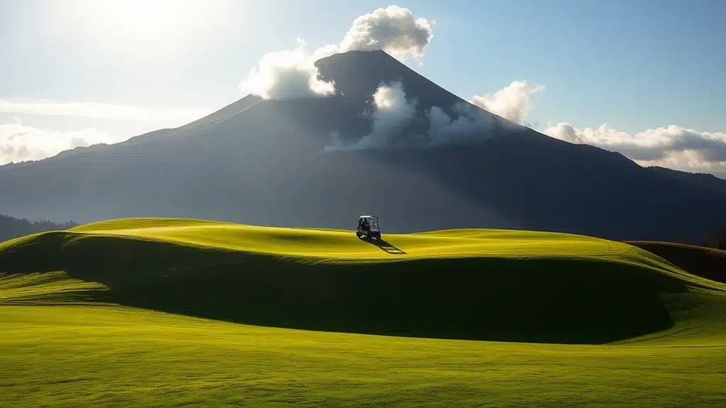 vulkanische Aussichten Merapi Golfplatz