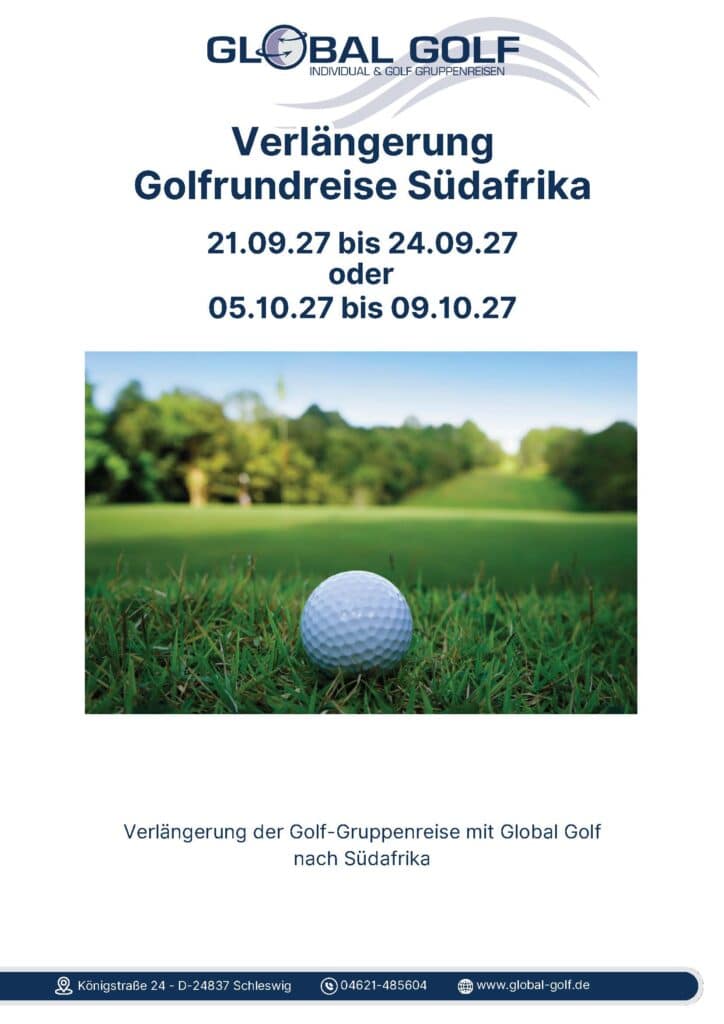 Verlängerung der Golf-Gruppenreise mit Global Golf nach Südafrika