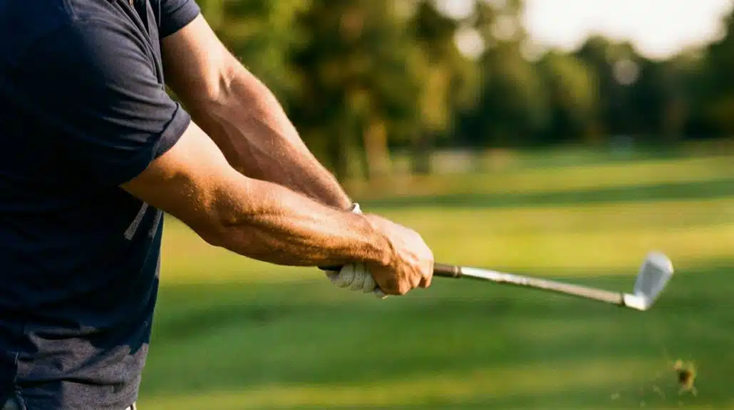 Den Slice unter Kontrolle bekommen Golftechnik 4 Führe das vordere Handgelenk vor dem Aufprall geschlossen