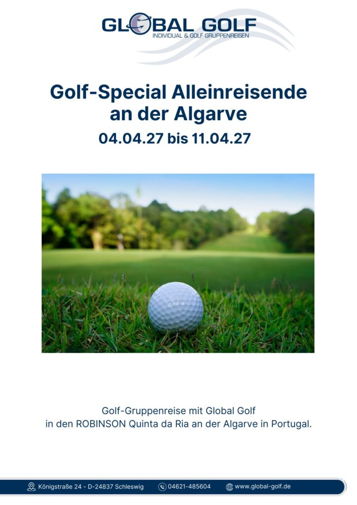Golfgruppenreise für Singles & Alleinreisende in den ROBINSON Quinta da Ria 04.04.27